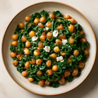 Greek Chickpea and Spinach Stir-Fry