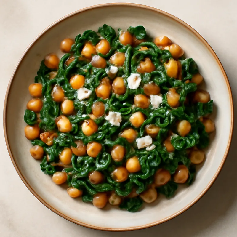 Greek Chickpea and Spinach Stir-Fry