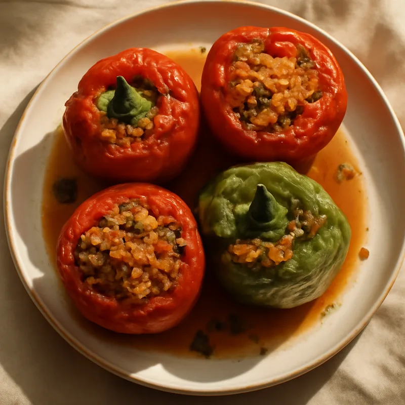 Greek Stuffed Bell Peppers (Koutalia Gemista)