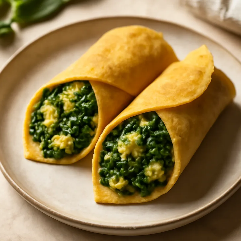 Keto Indian Spinach & Egg Breakfast Wraps
