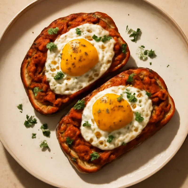 Spiced Indian Masala Egg & Tomato Breakfast Toasts