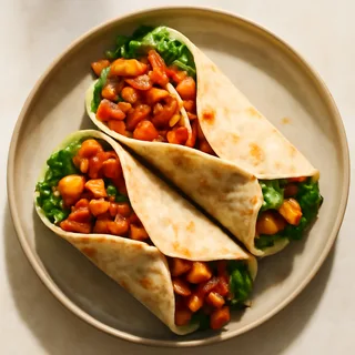 Spicy Chickpea & Vegetable Wraps