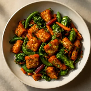 Spicy Indian Fish & Vegetable Stir-Fry