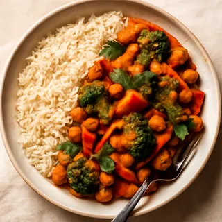 Vegetable Masala Stir-Fry with Basmati Rice