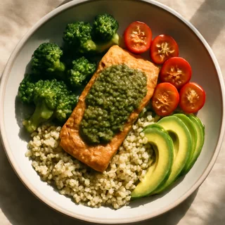 Italian Pesto Salmon Bowl