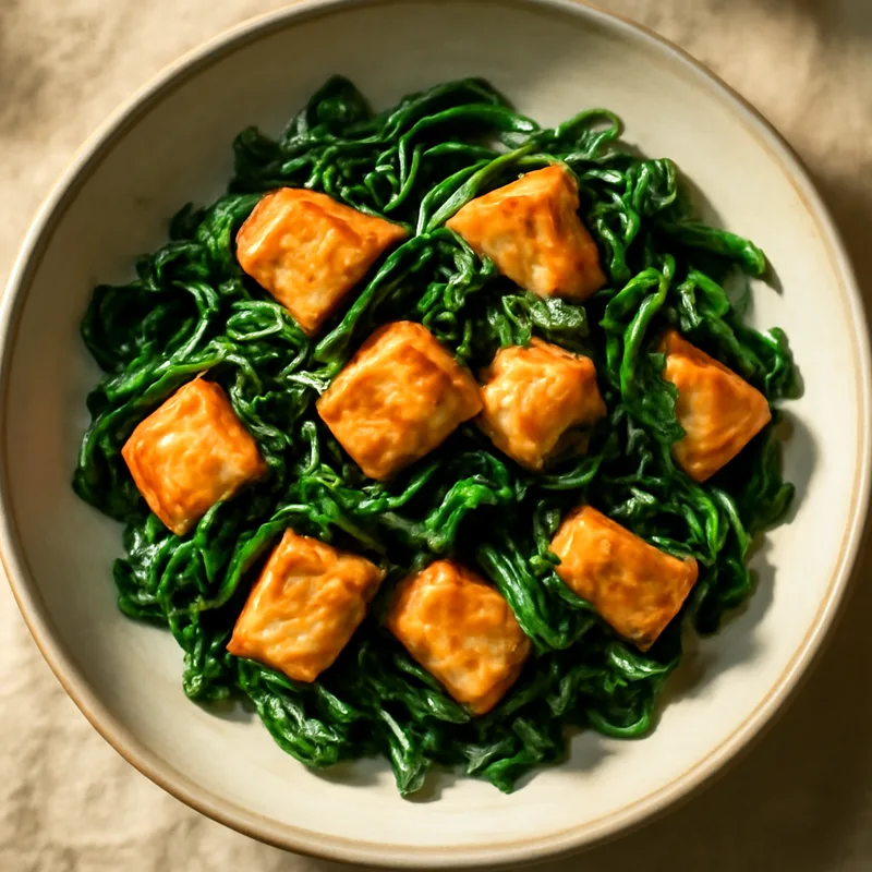 Japanese Keto Salmon & Spinach Stir-Fry