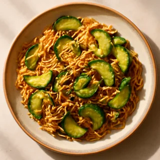 Korean Cucumber and Sesame Noodle Salad