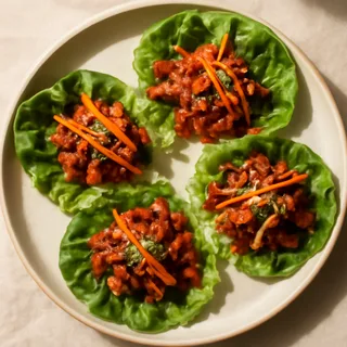 Korean Spicy Pork Lettuce Wraps