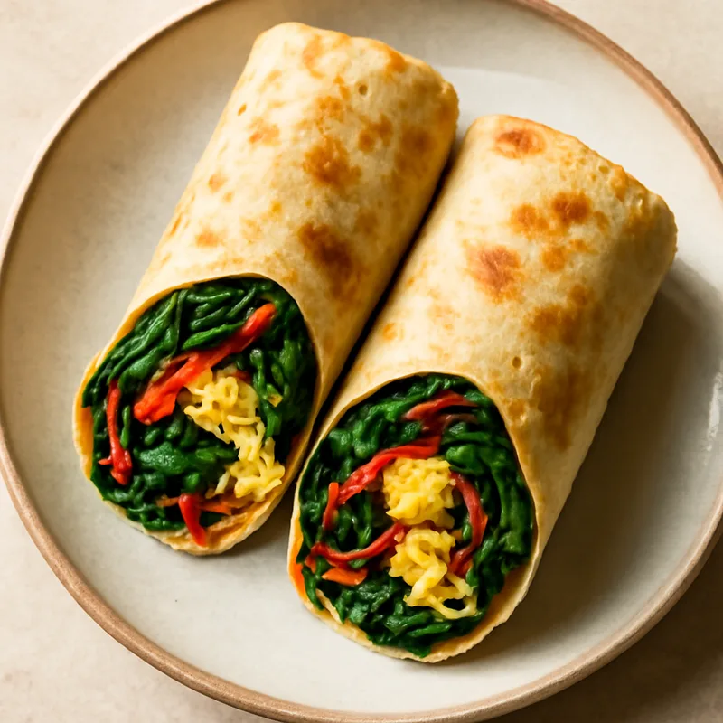Korean Spinach and Egg Breakfast Wraps