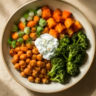 Mediterranean Chickpea & Roasted Vegetable Bowl
