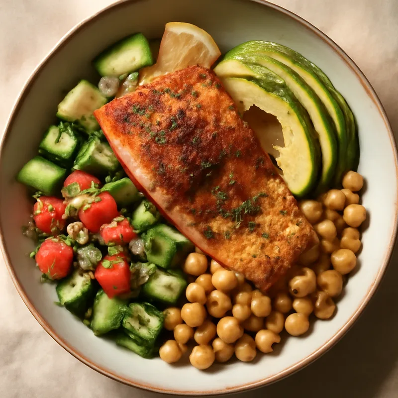 Mediterranean Salmon & Avocado Bowl