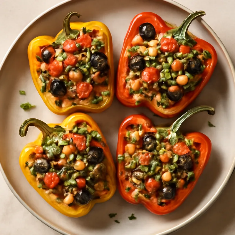 Mediterranean Stuffed Bell Peppers (Vegan)