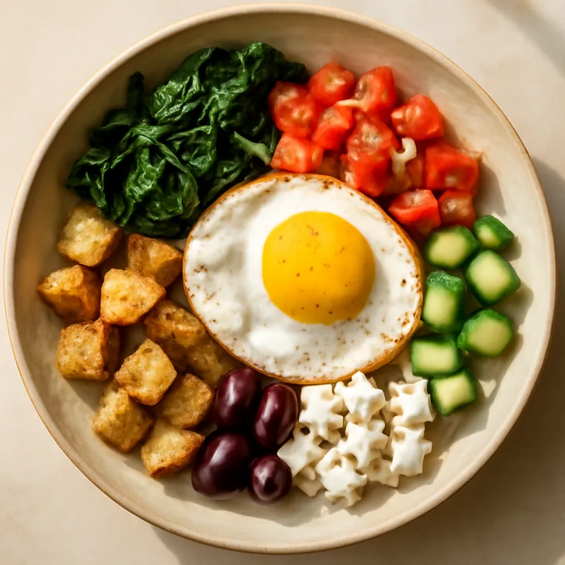 Mediterranean Veggie & Egg Breakfast Bowl