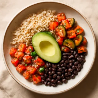 Mexican Quinoa & Roasted Veggie Bowl