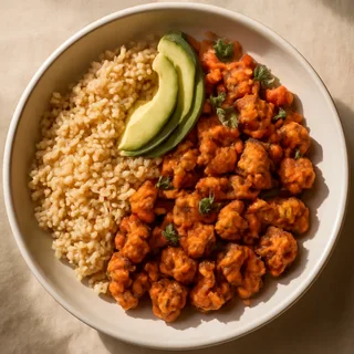 Spicy Chicken & Cauliflower Rice Bowl