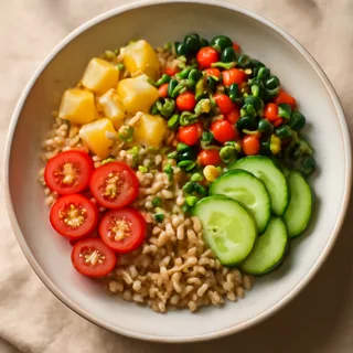 Thai Vegetarian Pineapple Breakfast Rice Bowl