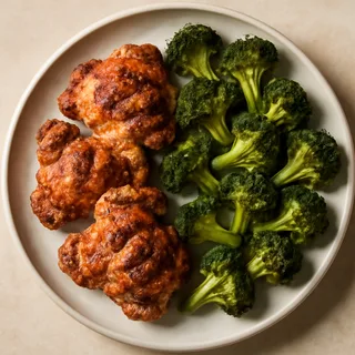 Grilled Chicken Thighs with Roasted Broccoli