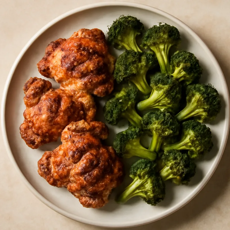 Grilled Chicken Thighs with Roasted Broccoli