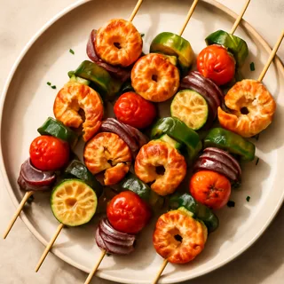 Grilled Shrimp & Veggie Skewers