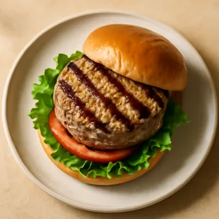 Grilled Turkey Burgers with Lettuce & Tomato