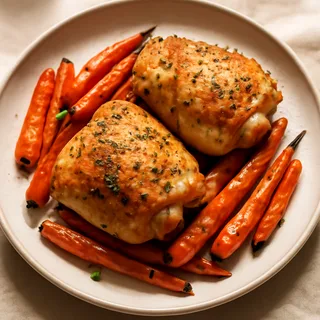 Herb-Roasted Chicken Thighs with Roasted Carrots