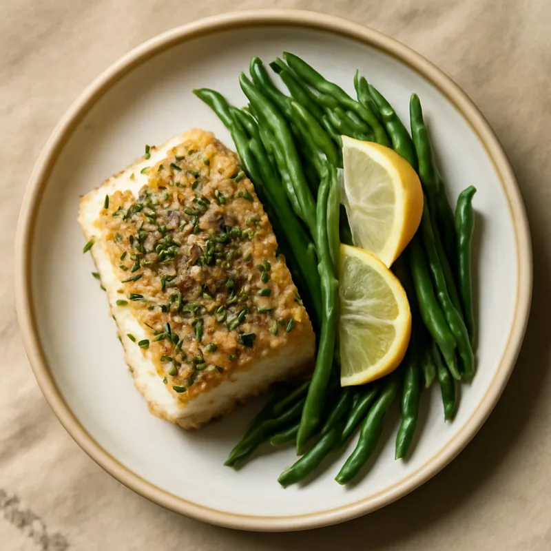 Herb-Roasted Cod with Lemon Green Beans