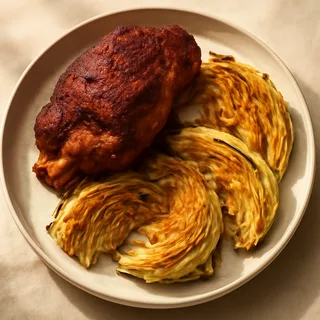 Oven-Baked Pork Shoulder with Roasted Cabbage