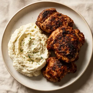 Smoked Herb Chicken Thighs with Cauliflower Mash