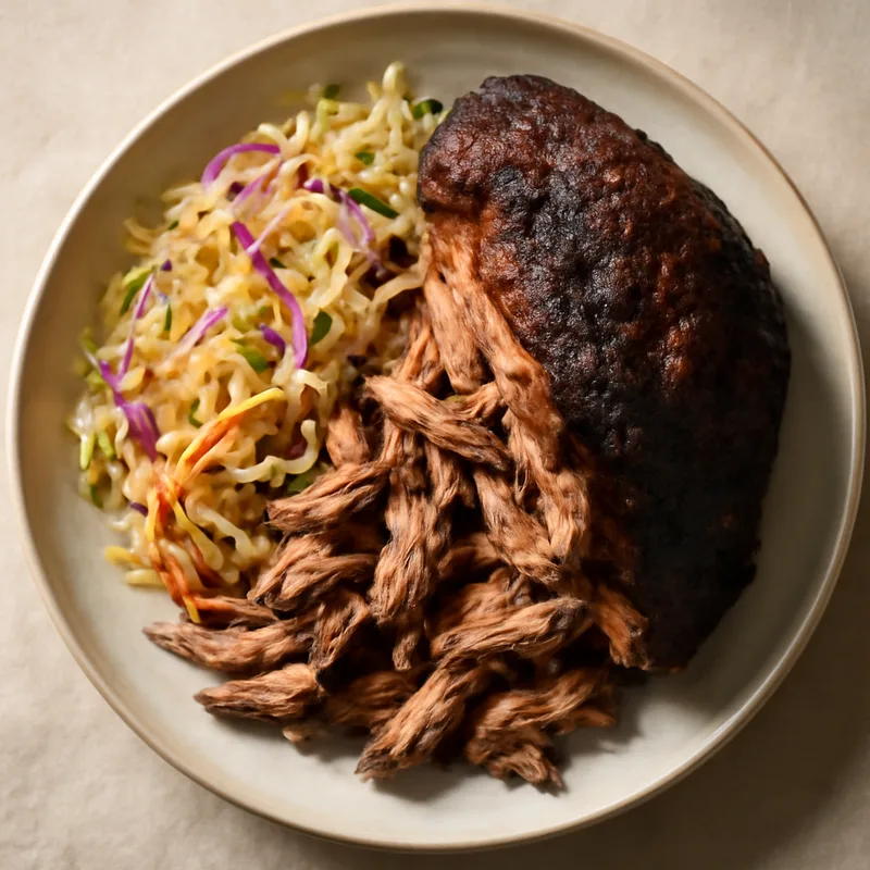 Smoked Pork Shoulder with Cabbage Slaw