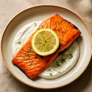 Smoked Salmon with Lemon-Dill Yogurt Sauce