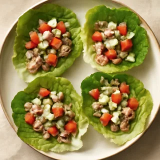 Turkey Lettuce Wraps with Cucumber and Tomato