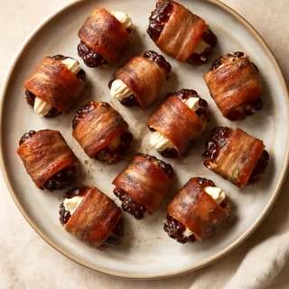 Bacon-Wrapped Dates with Goat Cheese