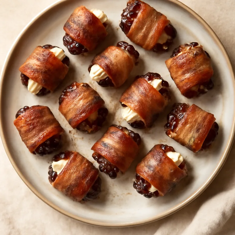 Bacon-Wrapped Dates with Goat Cheese