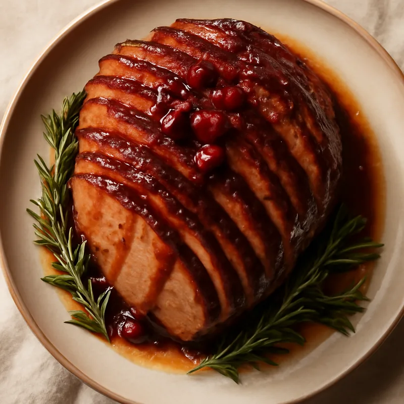 Cherry-Bourbon Glazed Holiday Ham