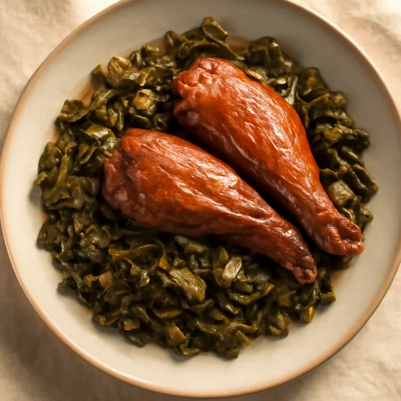 Collard Greens with Smoked Turkey Wings