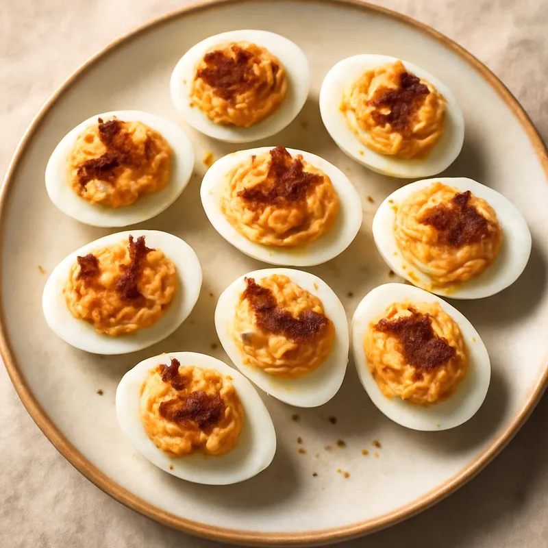 Deviled Eggs with Chipotle and Bacon