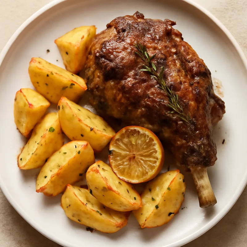 Greek Easter Lamb with Lemon Potatoes