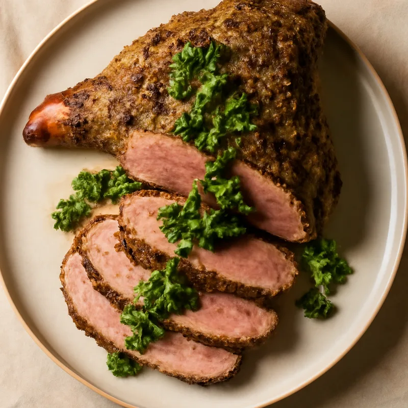 Herb-Crusted Leg of Lamb with Mint Gremolata
