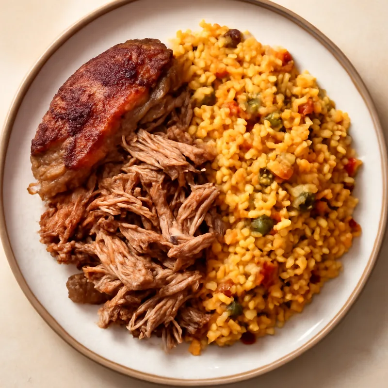 Pernil with Arroz con Gandules