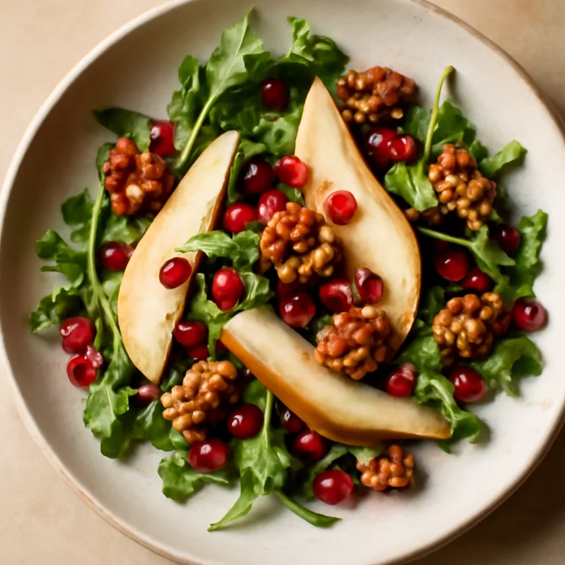 Pomegranate, Pear and Candied Walnut Salad