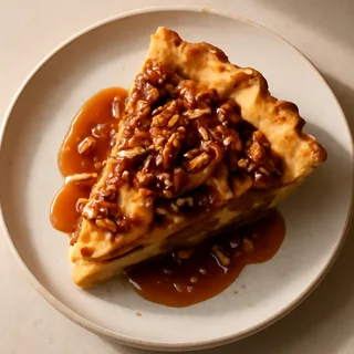Salted Caramel Apple-Pecan Pie