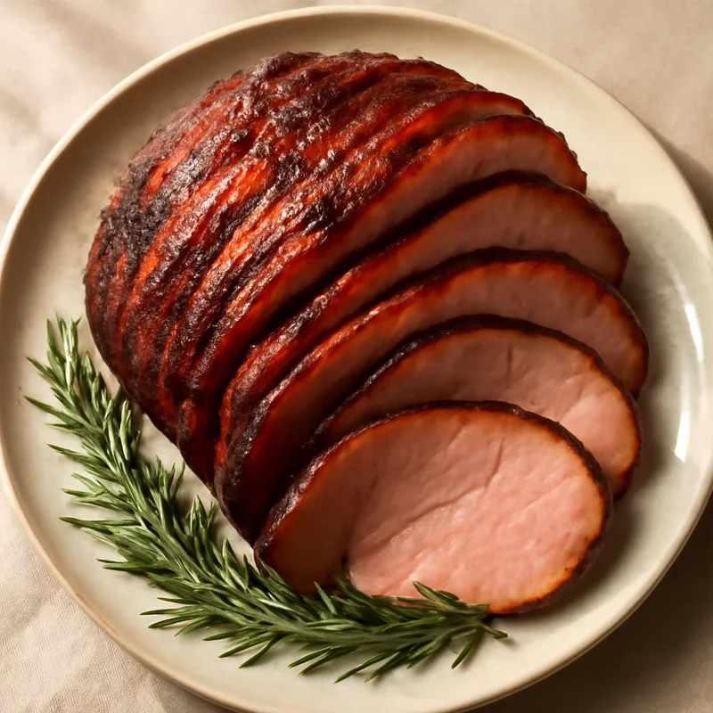 Smoked Easter Ham with Peach-Bourbon Glaze