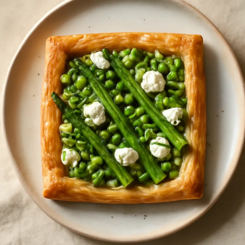 Spring Vegetable and Goat Cheese Tart