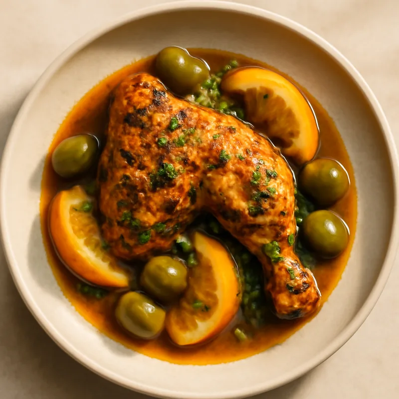 Moroccan Chicken Tagine with Preserved Lemon and Olives