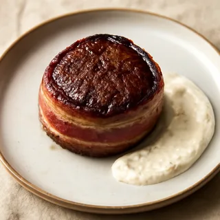 Bacon-Wrapped Filet Mignon with Horseradish Cream