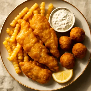 Beer-Battered Fish Fry with Hushpuppies