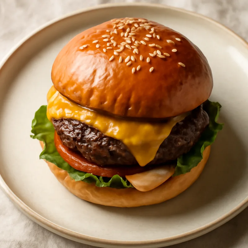 Bison Burger with Smoked Cheddar and Chipotle Mayo
