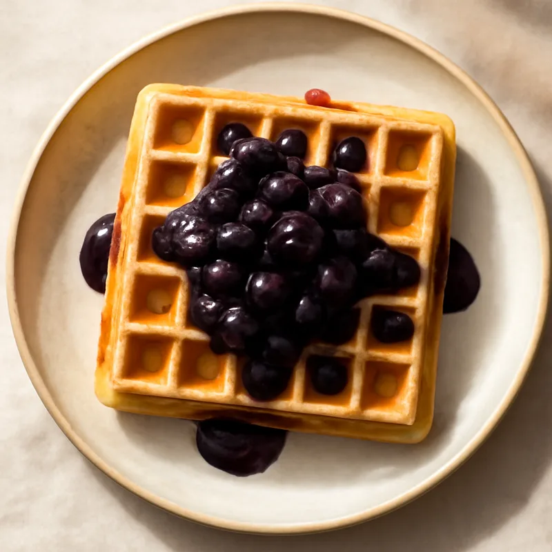 Buttermilk Waffles with Blueberry Compote