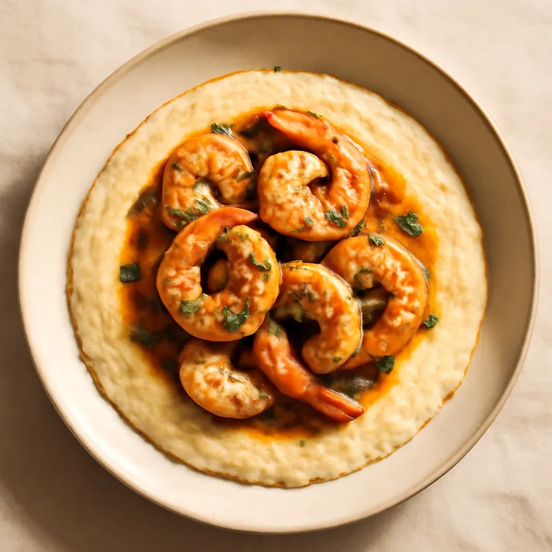 Charleston Shrimp over Stone-Ground Grits