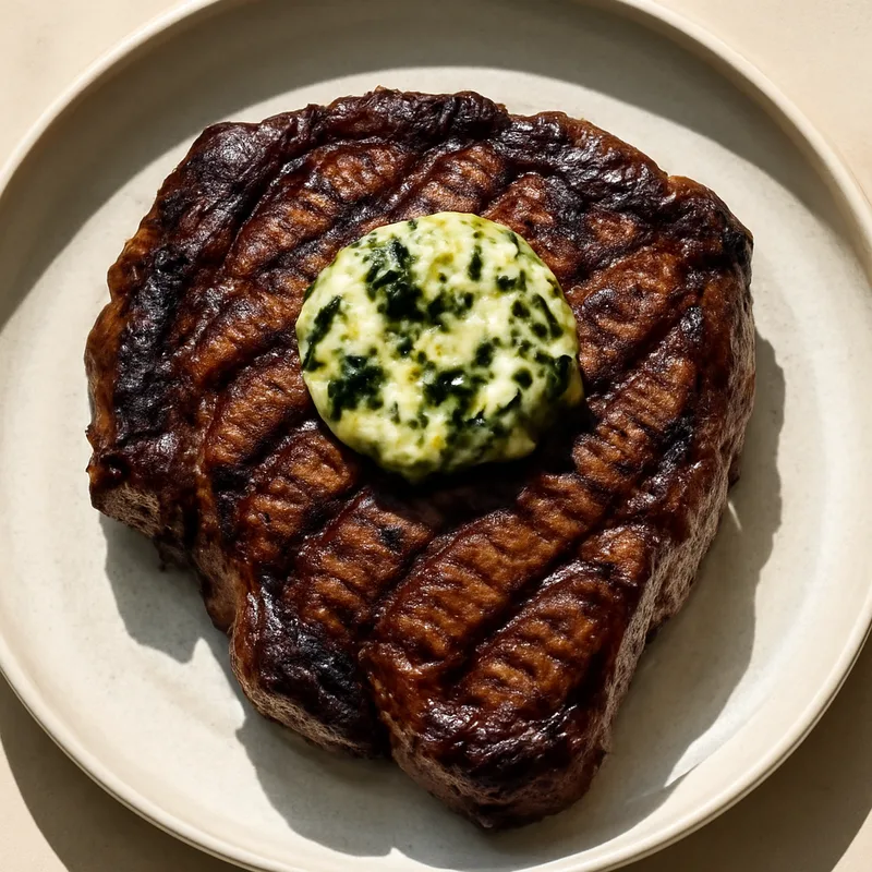 Chuck Eye Steak with Charred Scallion Butter
